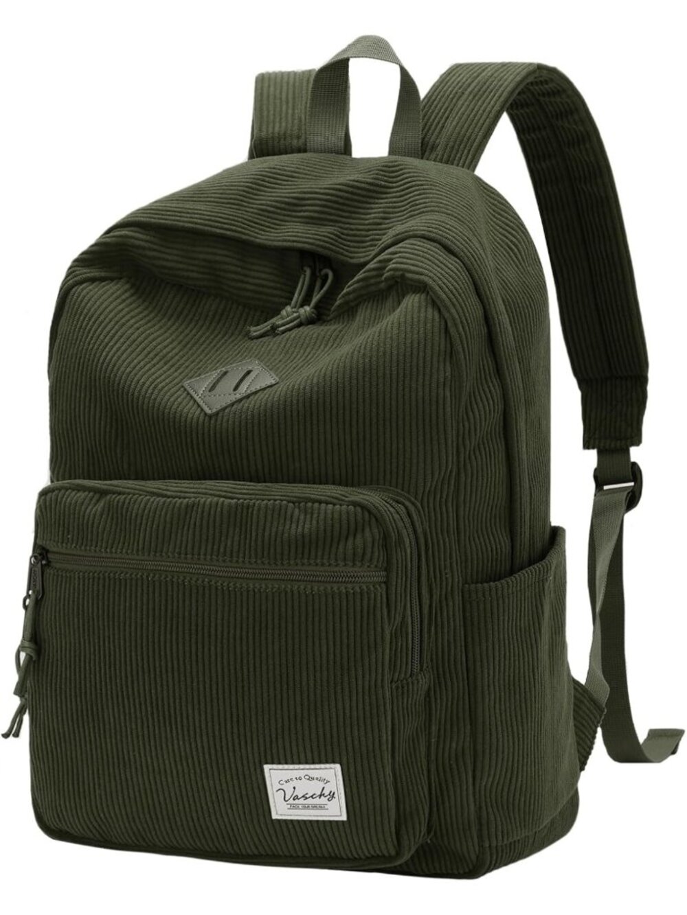 Vintage Corduroy Travel Backpack, Cute Aesthetic Plush Rucksack for School